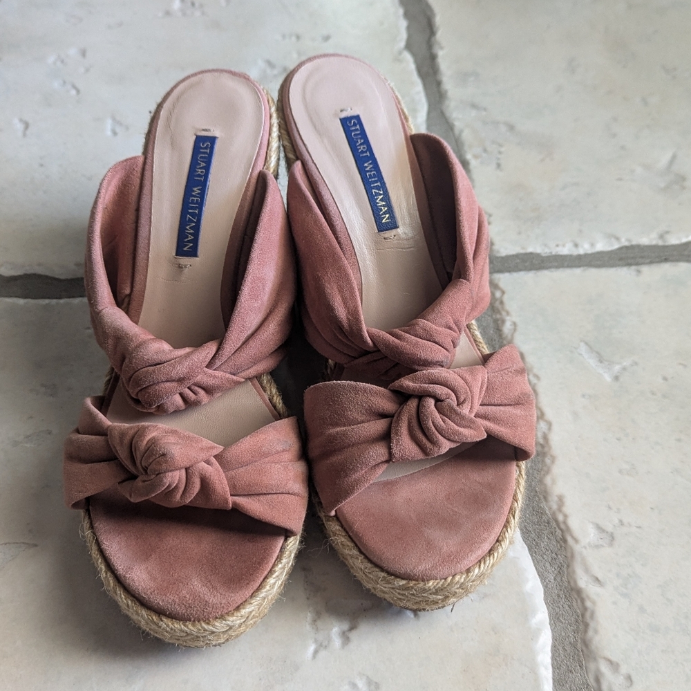 Stuart Weitzman Wedge Heels Dusty Pink - Picture 2 of 6